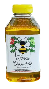 Large bottle of Honey Orchards local raw honey